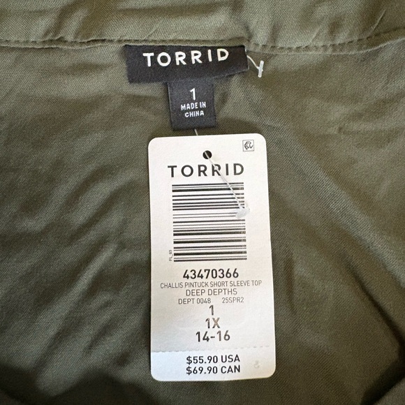 Torrid Dark Green Ruffle Blouse - Picture 6 of 6